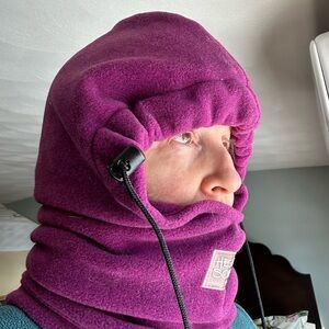 Vintage 90s Made in USA Head Sokz Polartec Purple Fleece Head/Neck Covering